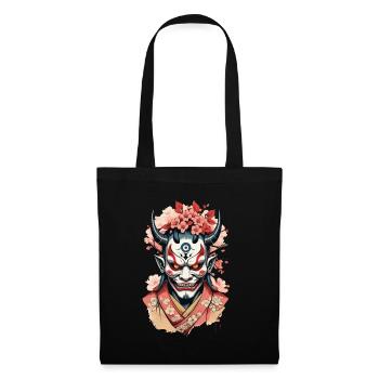 Oni Masque Démon Samouraï Esthétique Yokai - Sac en tissu - noir - Devant