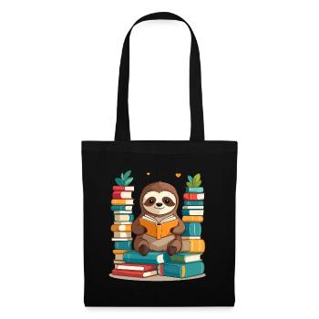 Funny Book Lover Sloth Cute Design - Tote Bag - black - Front