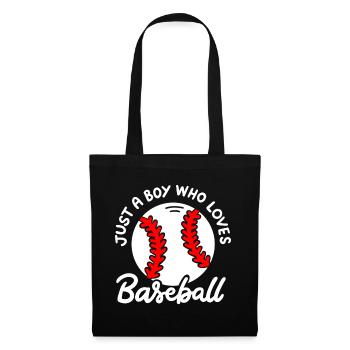 Baseball Baseballspieler - Stoffbeutel - Schwarz - Vorne
