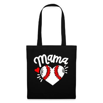 Baseball Mama Baseballspieler - Stoffbeutel - Schwarz - Vorne