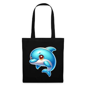 Delfin - Stoffbeutel - Schwarz - Vorne