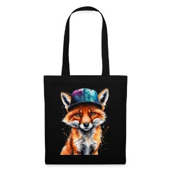 Casquette Fox Snapback Cool Animal Design Print - Sac en tissu - noir - Devant