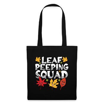 Leaf Peeping Squad Cute Kawaii Foliage Leaf Peeper - Tote Bag - black - Front
