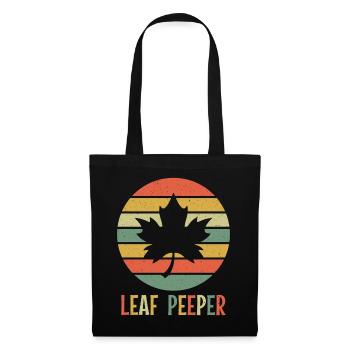 Blatt Peeper Laub Leaf Peeping Retro Vintage - Stoffbeutel - Schwarz - Vorne