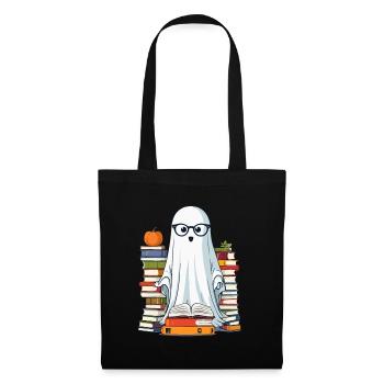 Book Lover Style Reading Halloween Ghost - Tote Bag - black - Front