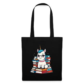 Mignon rat de bibliothèque licorne Créatures mythiques magiques - Sac en tissu - noir - Devant