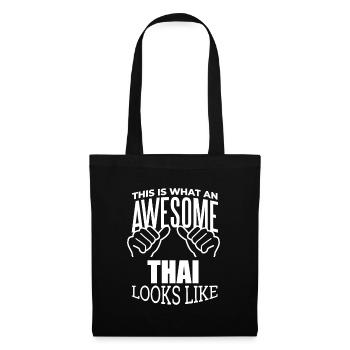 Thaïlande - Sac en tissu - noir - Devant