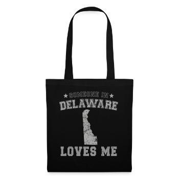 Jemand in Delaware liebt mich Grunge - Stoffbeutel - Schwarz - Vorne