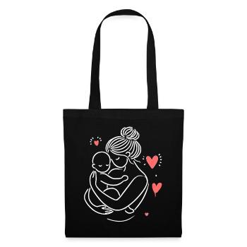 Intimate Mother-Child Love – Minimalist Illustrations - Tote Bag - black - Front