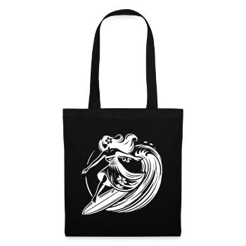 Hawaiian Surf Girl on Waves Tropical - Tote Bag - black - Front
