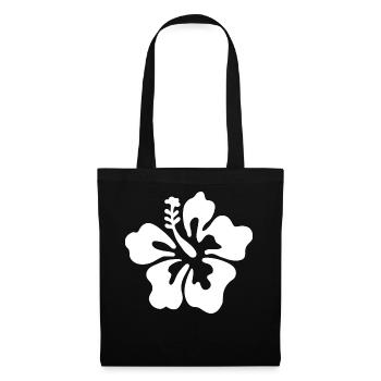 Hibiscus Flower - White - Stoffbeutel - Schwarz - Vorne