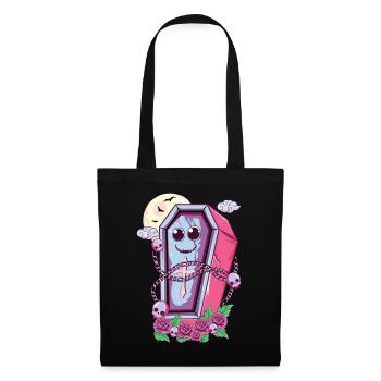 Niedlicher Sarg Kawaii Okkult Satanisch Pastell Gothic - Stoffbeutel - Schwarz - Vorne