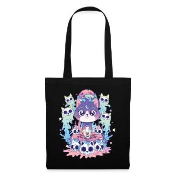 Cat Ouija Kawaii Occult Satanic Pastel Gothic - Tote Bag - black - Front