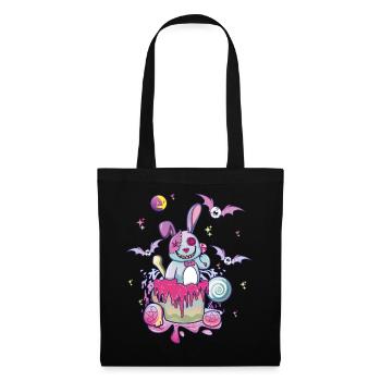 Lapin Lapin Homme Kawaii Occulte Satanique Pastel - Sac en tissu - noir - Devant