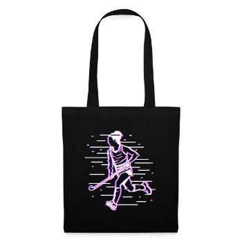Dessin de fille de hockey - Sac en tissu - noir - Devant