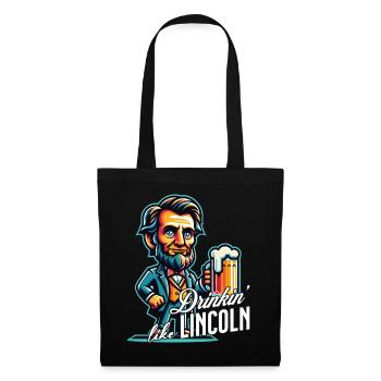 Boire comme Lincoln Design vintage rétro - Sac en tissu - noir - Devant