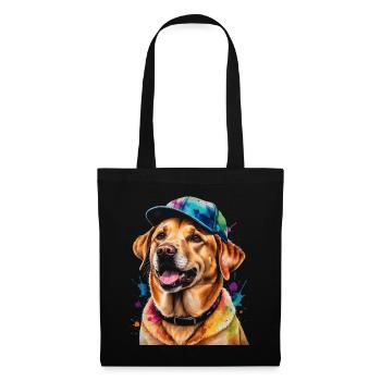 Labrador Retriever Snapback Cap Dog Design Print - Sac en tissu - noir - Devant