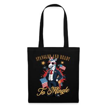 Licorne pailletée prête à mélanger 4 juillet Fun - Sac en tissu - noir - Devant