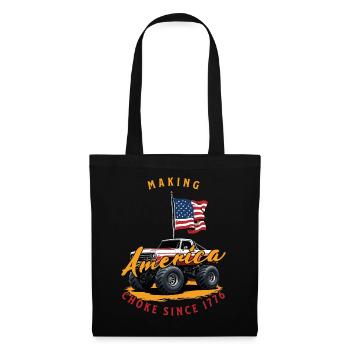 Amerika Ersticken Seit 1776: Amerikanische Flagge - Stoffbeutel - Schwarz - Vorne