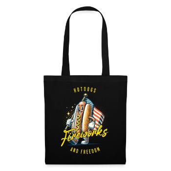 Hot-dogs Feux d’artifice Liberté Rétro Vintage Design - Sac en tissu - noir - Devant