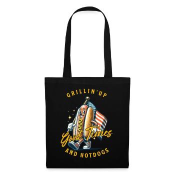 Good Time Hotdogs Lustiges Bbq-wortspiel Retro - Stoffbeutel - Schwarz - Vorne