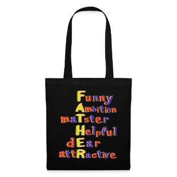 Father-Vibrant Colourful Motivational Word Art - Tote Bag - black - Front