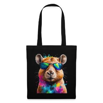 Capybara Sunglasses Capy Colorful Animal Design Print - Tote Bag - black - Front