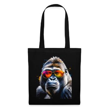 Gorilla Sonnenbrille Affe Bunt Tier Design Print - Stoffbeutel - Schwarz - Vorne