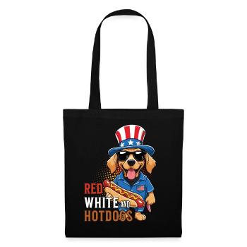Red White Hotdogs Funny Bbq Pun Retro Vintage - Tote Bag - black - Front
