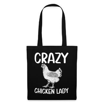 Crazy Chicken Lady Funny Chicken Girl Farmer B - Tote Bag - black - Front
