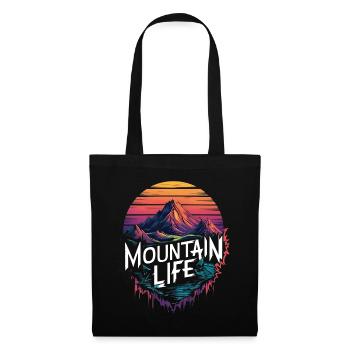 Mountain Life Retro Sunset Design - Tote Bag - black - Front