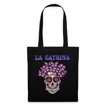 Schmetterling La Catrina Muertos Tag Des Toten Halloween - Stoffbeutel - Schwarz - Vorne