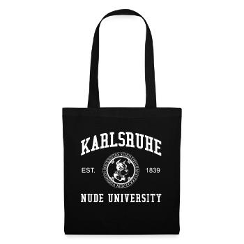 Karlsruhe Nude University Hochschule Universität - Stoffbeutel - Schwarz - Vorne
