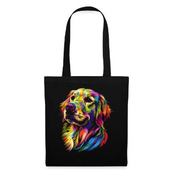 Golden Retriever Chien Couleurs Colorées Pop Art Chiens - Sac en tissu - noir - Devant