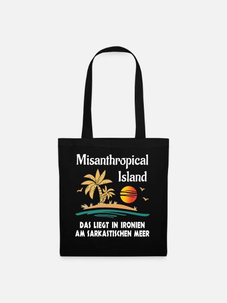 Misanthropical Island Sommer Urlaub Mallorca Fun - Stoffbeutel - Schwarz