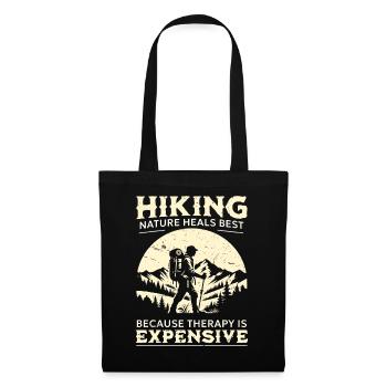 Randonnée Randonnée Thérapie Montagne Forêt Nature Rétro - Sac en tissu - noir - Devant