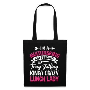 Cafeteria Employee Multitasking Child Feeding - Tote Bag - black - Front