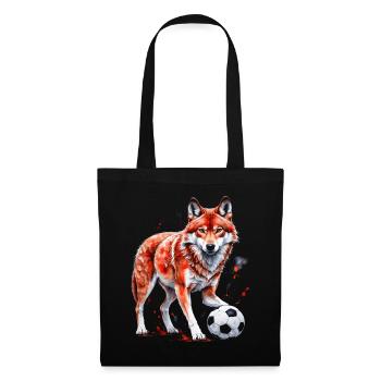 Wolf Football Colorful Serbia Srbija Animal Design Print - Tote Bag - black - Front