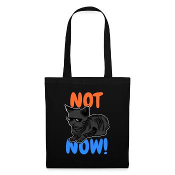 Lustige Katze - Stoffbeutel - Schwarz - Vorne