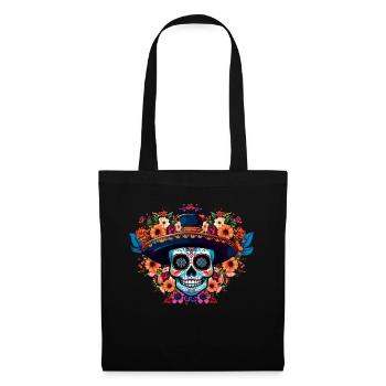 Hut Muertos Tag der Toten Halloween Skelett - Stoffbeutel - Schwarz - Vorne