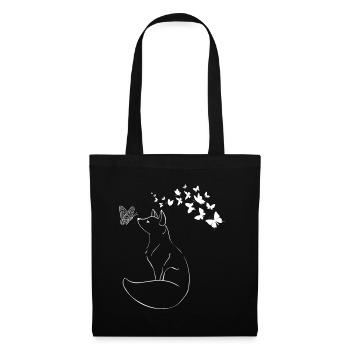 Illustration of fox and butterflies - Tote Bag - black - Front