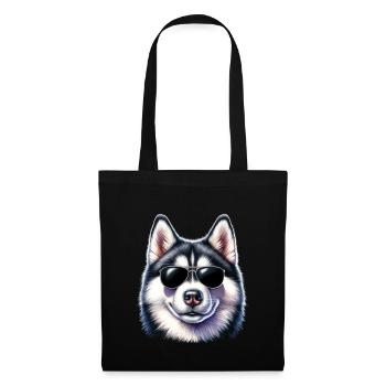 Cool husky with sunglasses - Tote Bag - black - Front