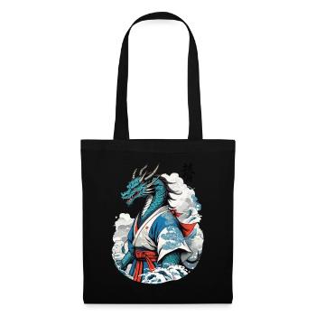 Dragon Samurai Vintage Ukiyo-e Style - Tote Bag - black - Front