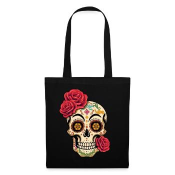 Rose Skeleton Muertos Day Of Dead Halloween - Tote Bag - black - Front
