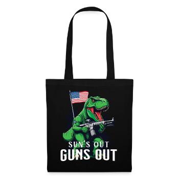 Suns Out Guns Out Funny United States Dinosaur 4th July - Tote Bag - black - Front