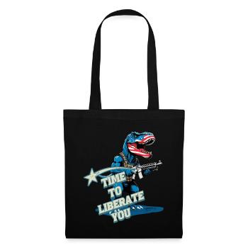 Time To Liberate Funny United States Dinosaur - Tote Bag - black - Front