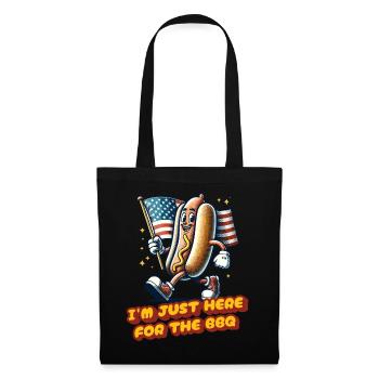 Ici pour le barbecue du 4 juillet Memorial Day Independence - Sac en tissu - noir - Devant