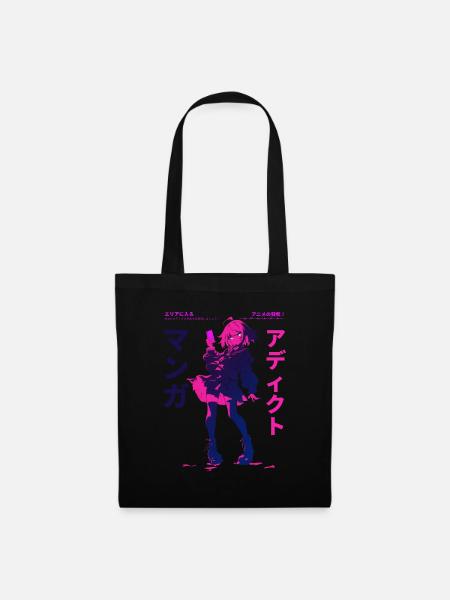 Manga Addicted - Kawaii Anime Girl Fashion Punk - Stoffbeutel - Schwarz