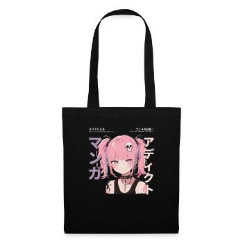 Manga Addicted - Kawaii Anime Fille Mode Punk - Sac en tissu - noir - Devant