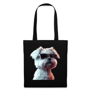 Maltais Petit Chien Maltais Amour Doux Maltais - Sac en tissu - noir - Devant